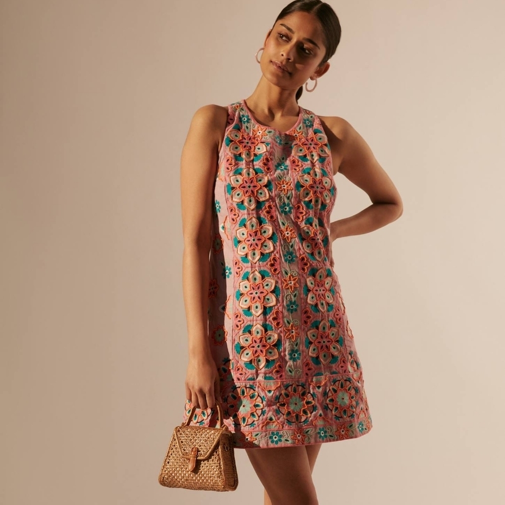 Anthropologie Embroidered & Appliqued Shift Dress - Picture 3 of 15